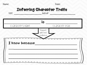 Character Traits Worksheet 3rd Grade Inspirational Inferring Character Traits Graphic organizer &amp; Traits