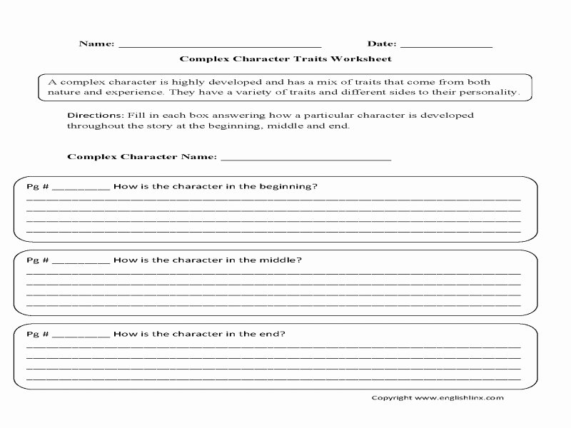 Character Traits Worksheet 3rd Grade Unique Character Traits Worksheet 3rd Grade Free Printable