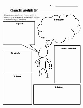 Character Traits Worksheet Pdf Unique Character Analysis Graphic organizer Using S T E A L