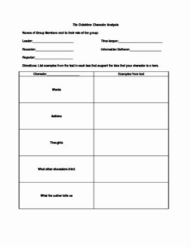 Character Traits Worksheet Pdf Unique the Outsiders Character Analysis Worksheet by April