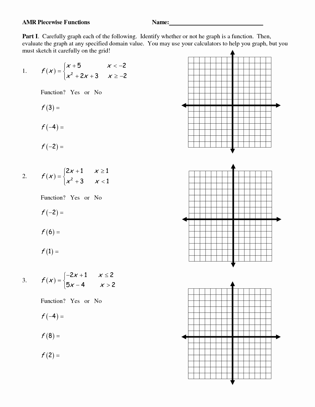 50 Characteristics Of Functions Worksheet