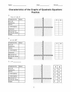 Characteristics Of Functions Worksheet Elegant Characteristics Of Quadratic Functions Guided Practice by