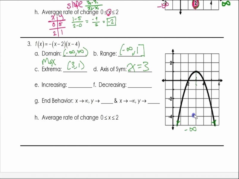 Characteristics Of Functions Worksheet New Characteristics Quadratic Functions Worksheet Free