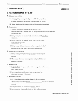 Characteristics Of Life Worksheet Answers Elegant Characteristics Life Worksheet the Best Worksheets
