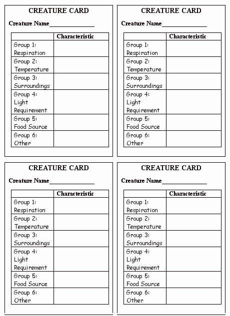 Characteristics Of Life Worksheet Lovely Possible Characteristics for Each Creature