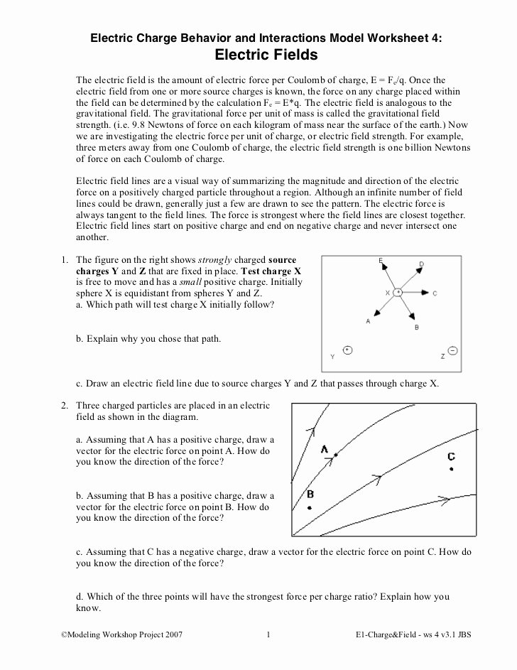 Charge and Electricity Worksheet Answers Fresh 11 E1ws4