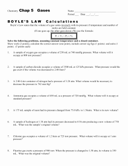 Charles Law Worksheet Answers Best Of Boyle S Law Worksheet Name