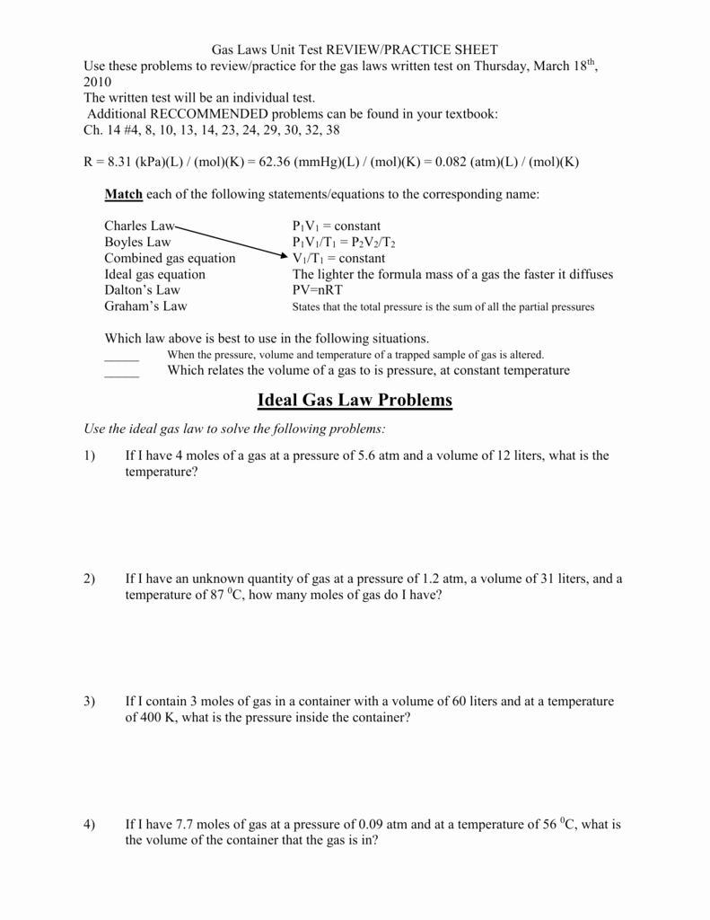 Charles Law Worksheet Answers Inspirational Boyle S Law Practice Worksheet Breadandhearth