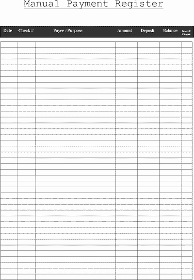 Checkbook Register Worksheet 1 Answers Elegant Manual Check Register