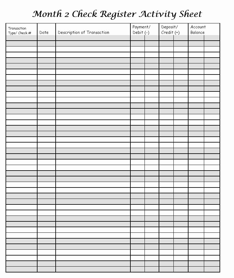 Checkbook Register Worksheet 1 Answers Inspirational Month 2 Check Register Checkbook Project