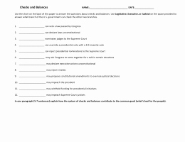 Checks and Balances Worksheet Answers Awesome Checks and Balances Worksheet