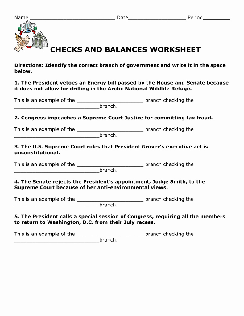 Checks and Balances Worksheet Answers New Checks and Balances Worksheet