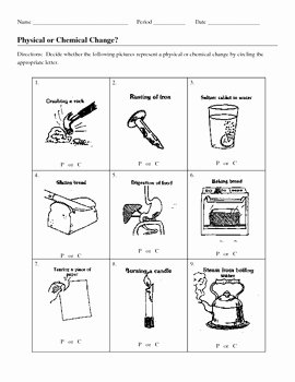 Chemical and Physical Changes Worksheet Elegant Identify Chemical and Physical Changes Worksheet by Jjms