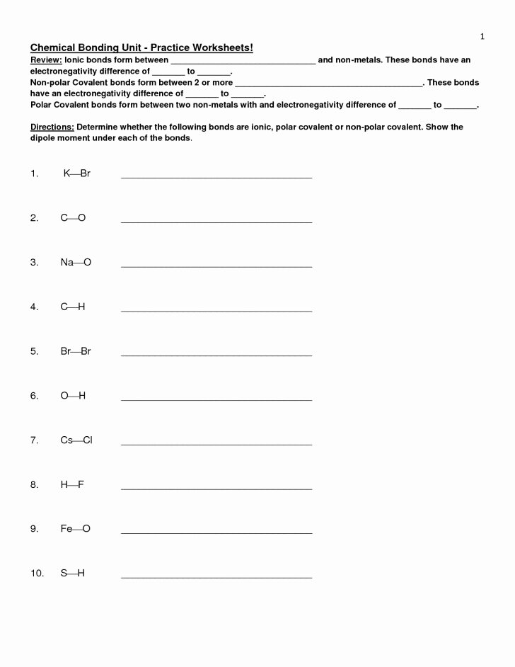 50 Chemical Bonding Worksheet Answer Key Chessmuseum Template Library