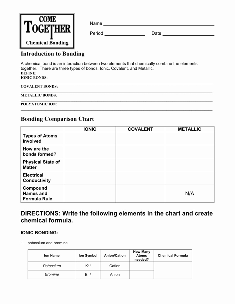 Chemical Bonding Worksheet Answers Awesome Chemical Bonding Worksheet Answer Key