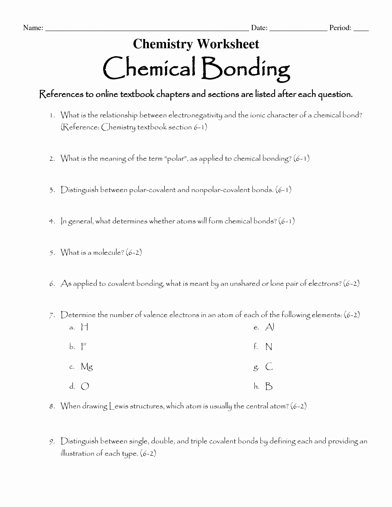 Chemical Bonding Worksheet Answers New 16 Best Of Types Chemical Bonds Worksheet
