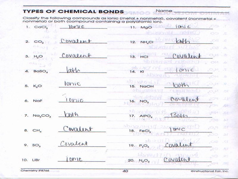 Chemical Bonding Worksheet Answers Unique Chemical Bonding Worksheet