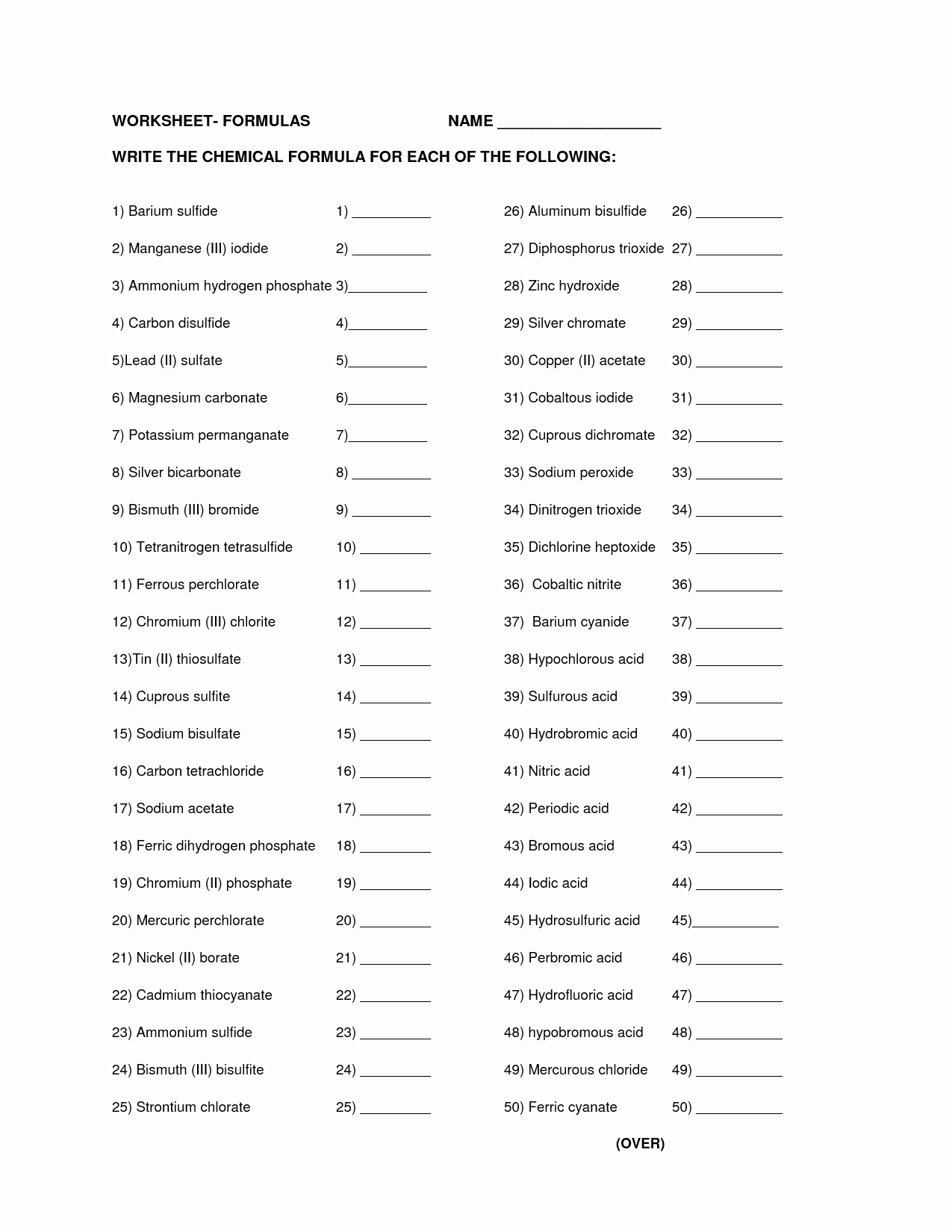 Chemical formula Worksheet Answers Best Of 52 Chemical formula Writing Worksheet Answers Criss Cross
