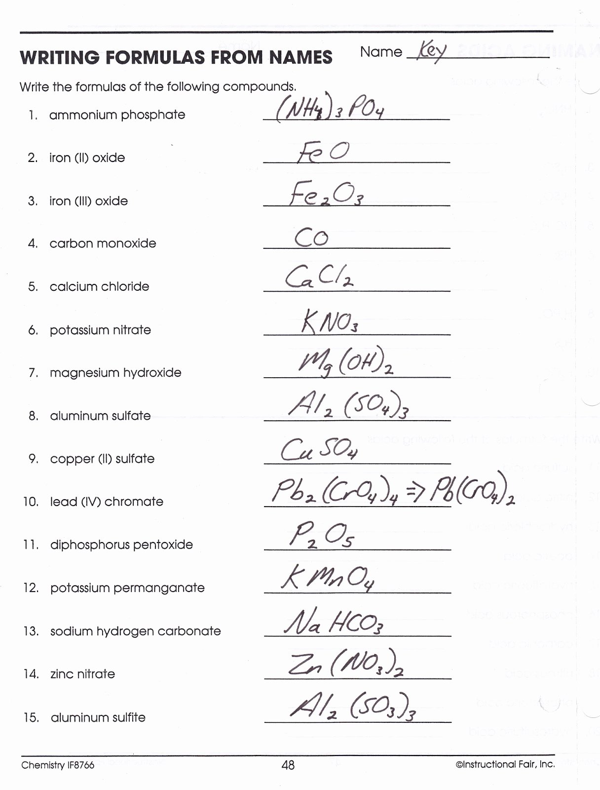 50 Chemical Formula Worksheet Answers 