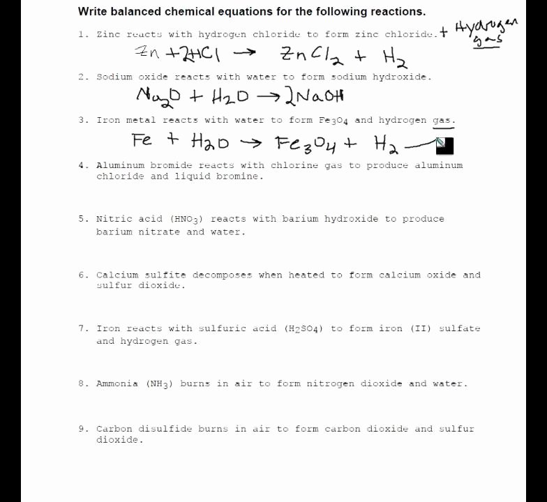 Chemical formula Writing Worksheet Inspirational Practice Writing Chemical Equations From Word Equations
