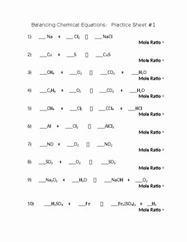 Chemical Reactions Worksheet Answers Lovely Balancing Chemical Equations Worksheet by