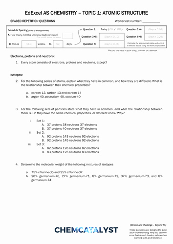 Chemistry atomic Structure Worksheet Beautiful Chemistry Test Worksheet atomic Structure by Drogchem