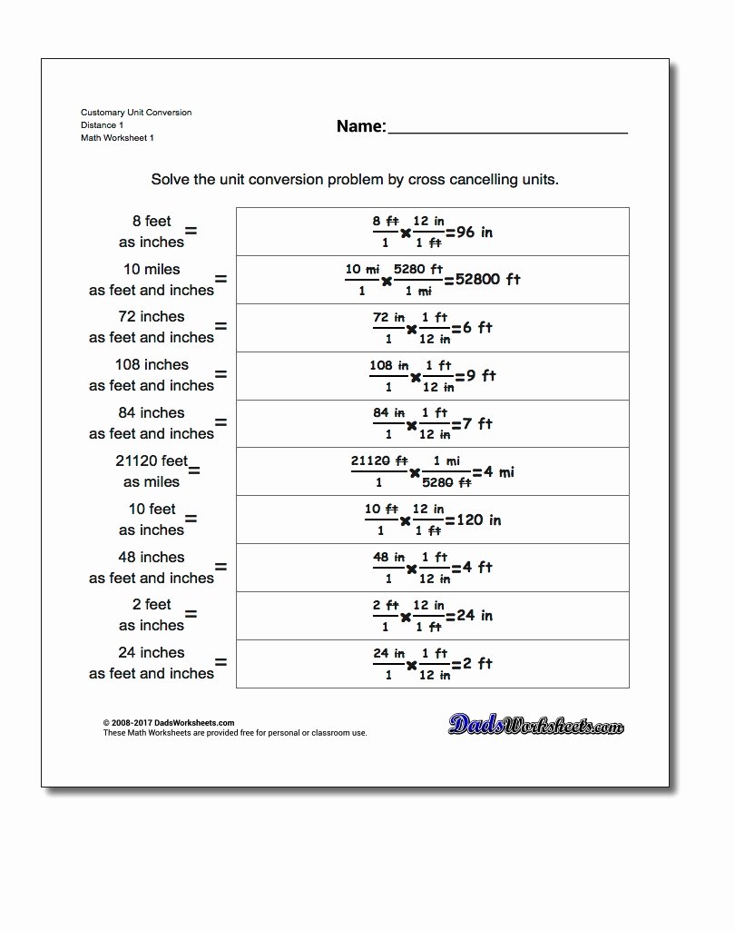 Chemistry Conversion Factors Worksheet Inspirational Customary Unit Conversions