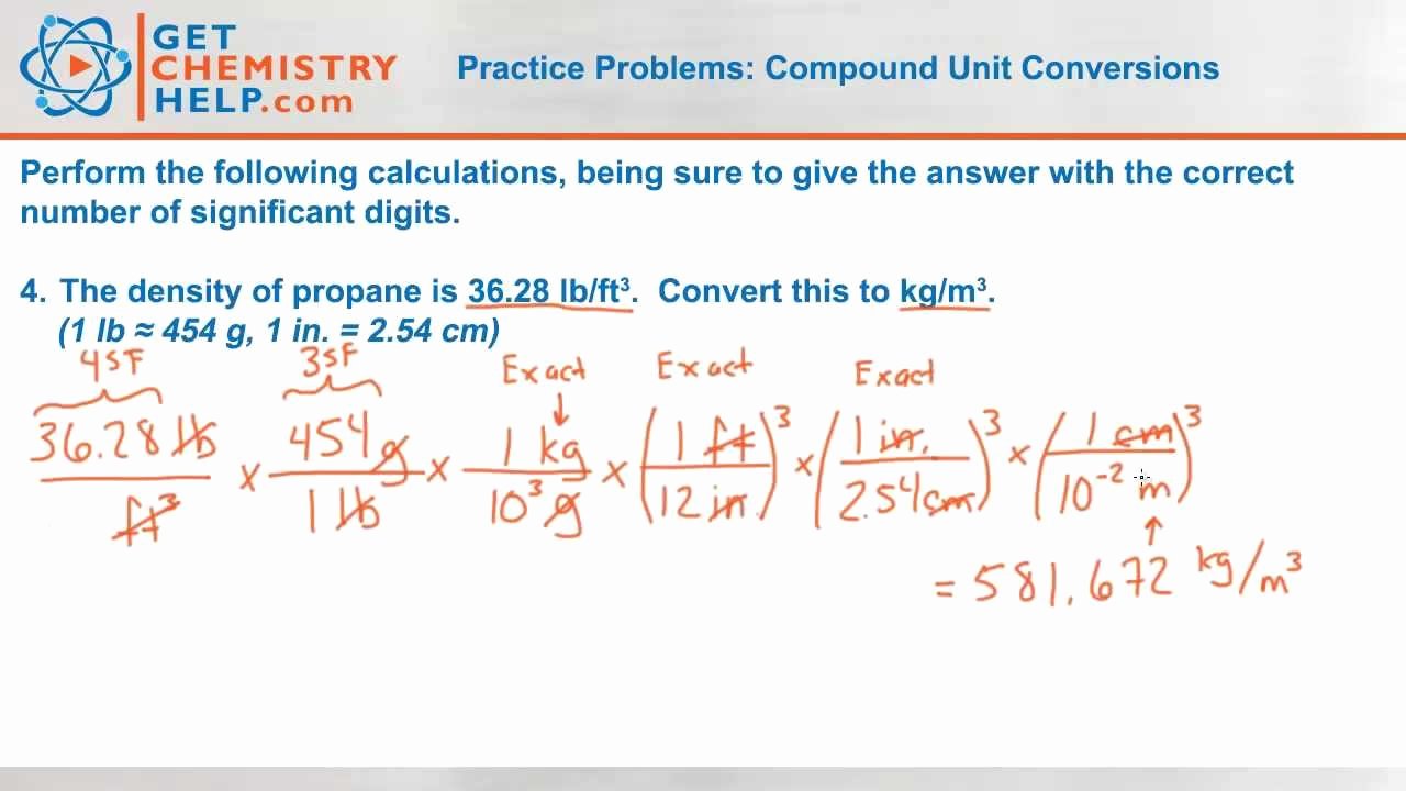 Chemistry Conversion Factors Worksheet Unique Chemistry Practice Problems Pound Unit Conversions