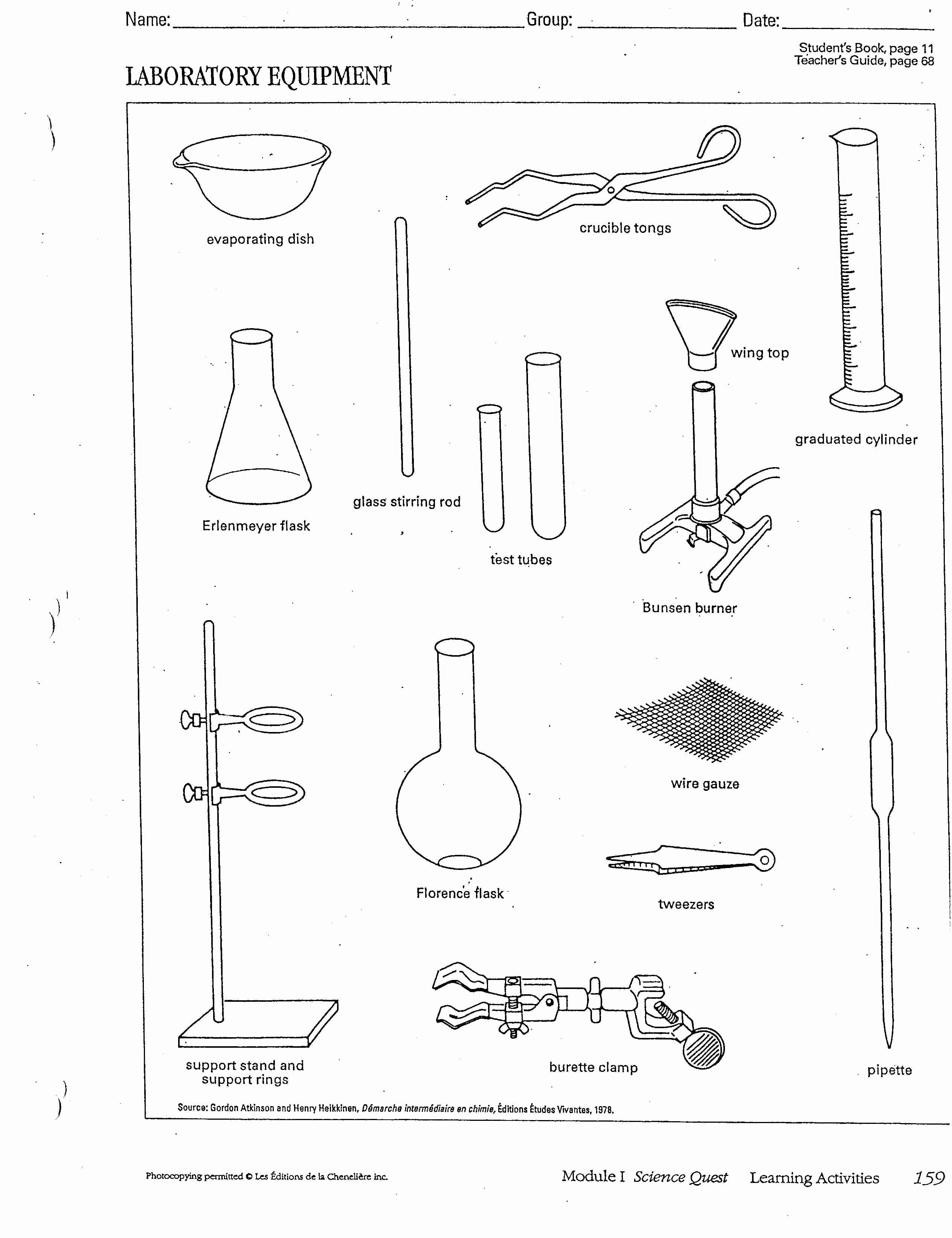 Chemistry Lab Equipment Worksheet Beautiful 57 Science tools Worksheet Science tools Worksheet 4th