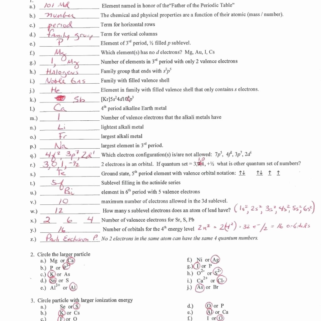 Chemistry Periodic Table Worksheet New Periodic Table Worksheets Answer Key Page 36