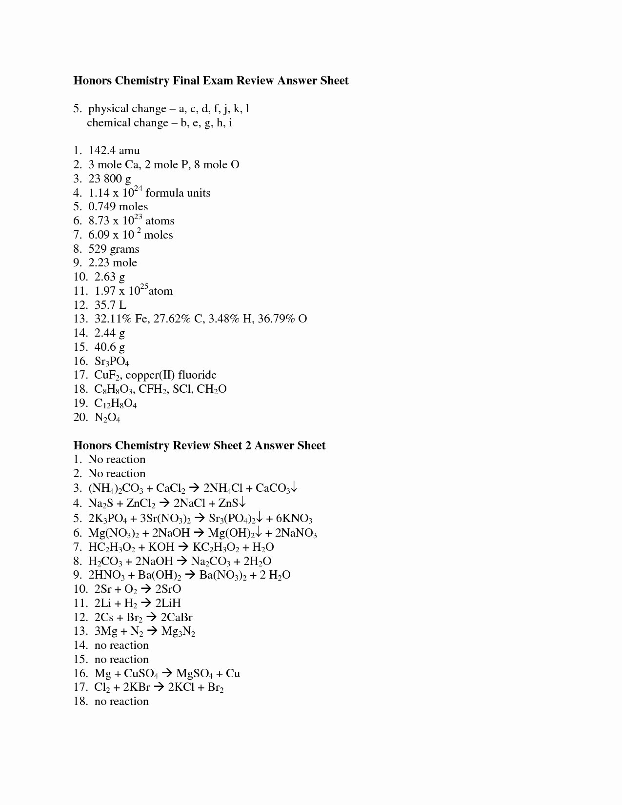 50 Chemistry Review Worksheet Answers Chessmuseum Template Library