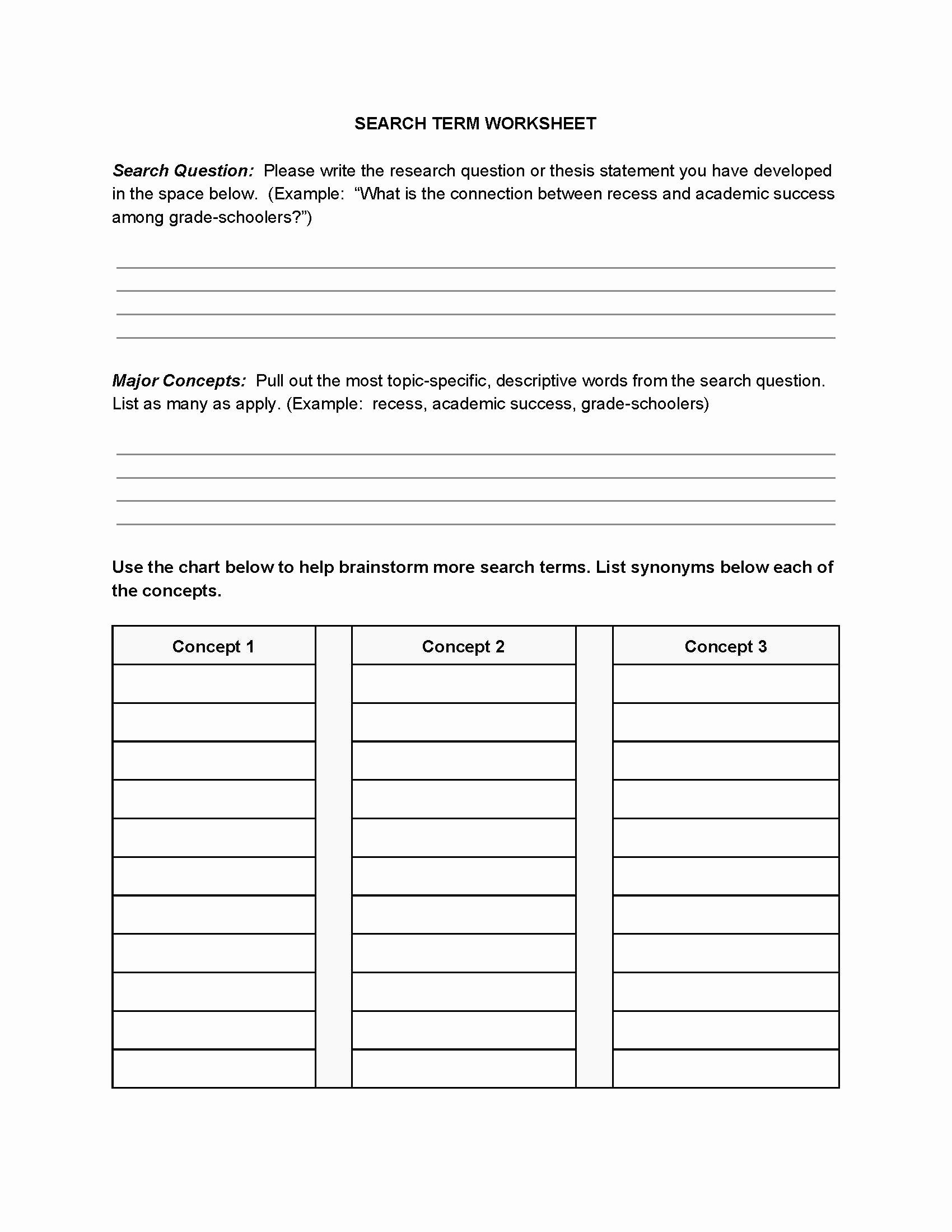Choosing A College Worksheet Fresh Create A Plan Engl101 105 Research Paper assignment