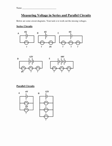 Circuits Worksheet Answer Key New Physics Y7 Electric Circuits Worksheet Voltage In