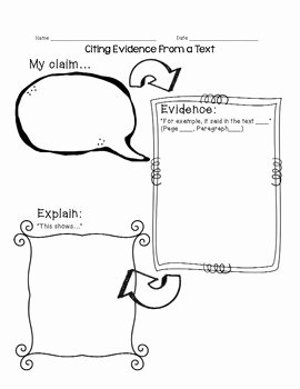 Cite Textual Evidence Worksheet Unique Citing Textual Evidence Graphic organizers Mon Core