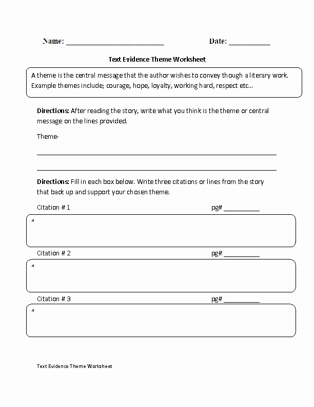 Citing Textual Evidence Worksheet Luxury Printables Of Citing Textual Evidence Worksheet