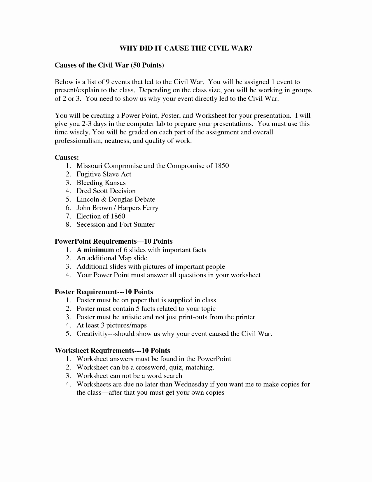 Civil War Timeline Worksheet Best Of 12 Best Of Civil War Worksheets 8th Grade 8th
