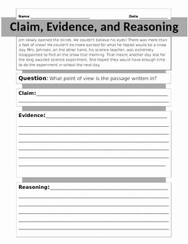 Claim Evidence Reasoning Science Worksheet Beautiful This is A Mon Core Graphic organizer for Claim