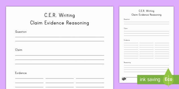 Claim Evidence Reasoning Science Worksheet Best Of Claim Evidence Reasoning Writing Activity Sheet Writing
