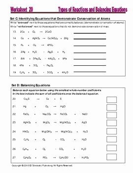 Classification Of Chemical Reactions Worksheet Unique Types Of Chemical Reactions Worksheets &amp; Practice