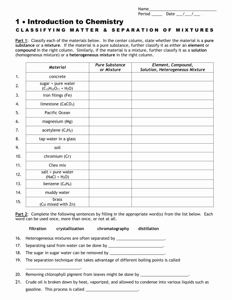 Classification Of Matter Worksheet Answers Lovely Worksheets Classification Matter Worksheet Cheatslist