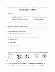 Classification Of Matter Worksheet Inspirational Lab Mixture Separation Teacher Teacher Notes Lab