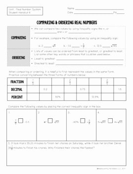 Classify Real Numbers Worksheet Inspirational 8th Grade Real Number System Unit 8 Ns 1 8 Ns 2 8 Ee 2