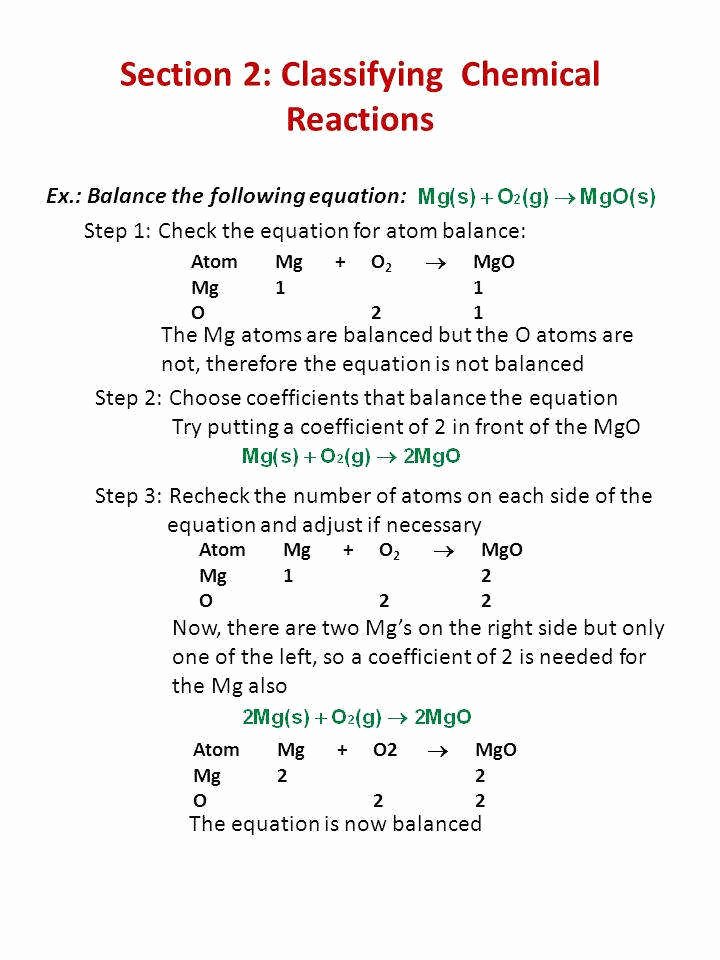 50 Classifying Chemical Reactions Worksheet Answers