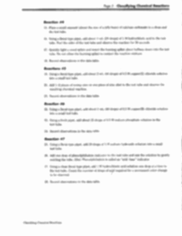 50 Classifying Chemical Reactions Worksheet Answers