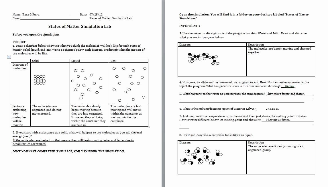 chemistry 1 worksheet classification of matter and changes answer key