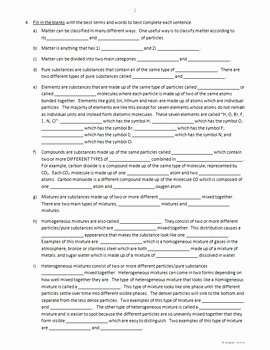 Classifying Matter Worksheet Answers Lovely Classifying Matter Review Worksheets Editable by