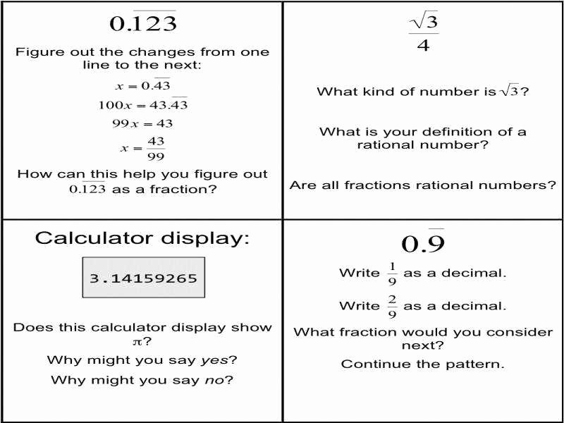 50 Classifying Real Numbers Worksheet