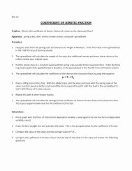Coefficient Of Friction Worksheet Answers Awesome Friction &amp; Hooke S Law Worksheet