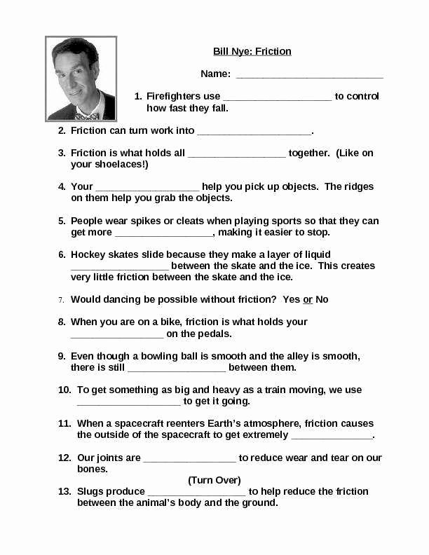 Coefficient Of Friction Worksheet Answers Inspirational Friction Worksheet
