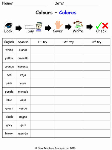 Colors In Spanish Worksheet Awesome Colours In Spanish Ks2 Worksheets Activities and